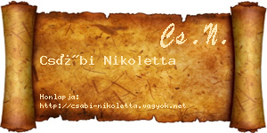 Csábi Nikoletta névjegykártya