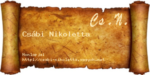Csábi Nikoletta névjegykártya