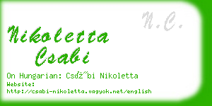 nikoletta csabi business card